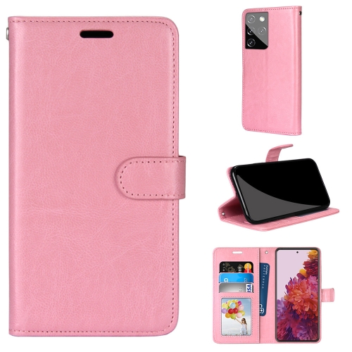 

For Samsung Galaxy S21 Ultra 5G Pure Color Horizontal Flip PU Leather Case with Holder & Card Slots & Wallet & Photo Frame(Pink)
