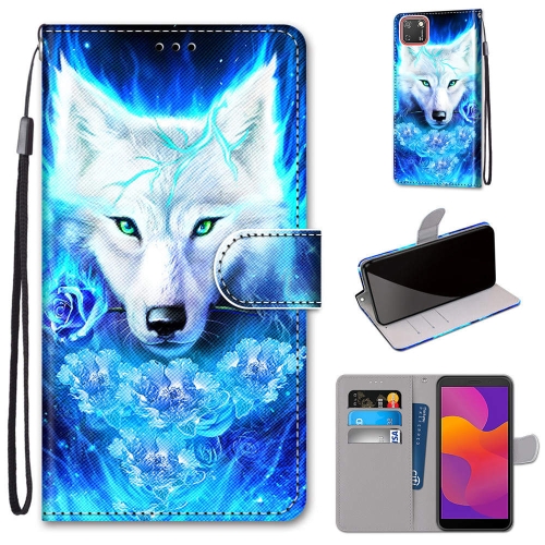 

For Huawei Y5p / Honor 9S Coloured Drawing Cross Texture Horizontal Flip PU Leather Case with Holder & Card Slots & Wallet & Lanyard(Dick Rose Wolf)