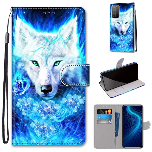 

For Huawei Honor X10 / X10 Pro Coloured Drawing Cross Texture Horizontal Flip PU Leather Case with Holder & Card Slots & Wallet & Lanyard(Dick Rose Wolf)