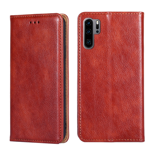 

For Huawei P30 Pro PU + TPU Gloss Oil Solid Color Magnetic Horizontal Flip Leather Case with Holder & Card Slot & Wallet(Brown)