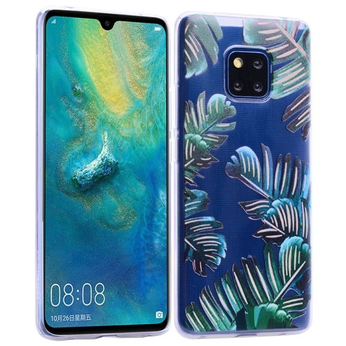 

For Huawei Mate 20 Pro Coloured Drawing Pattern Highly Transparent TPU Protective Case(Banana Leaf)