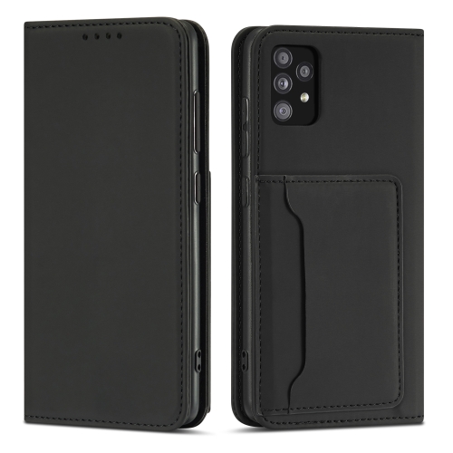 

For Samsung Galaxy A32 5G Strong Magnetism Liquid Feel Horizontal Flip Leather Case with Holder & Card Slots & Wallet(Black)