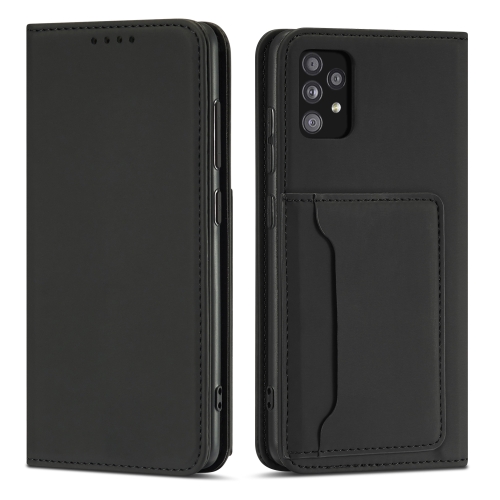 

For Samsung Galaxy A52 5G / 4G Strong Magnetism Liquid Feel Horizontal Flip Leather Case with Holder & Card Slots & Wallet(Black)