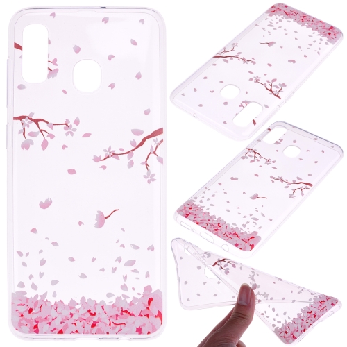 

For Galaxy A30 Coloured Drawing Pattern Highly Transparent TPU Protective Case(Cherry Blossom)