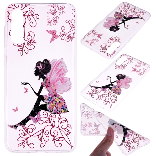 

For Galaxy A70 Coloured Drawing Pattern Highly Transparent TPU Protective Case(Butterfly Girl)