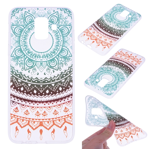 

For Galaxy A6 (2018) Coloured Drawing Pattern Highly Transparent TPU Protective Case(Colored Flower)
