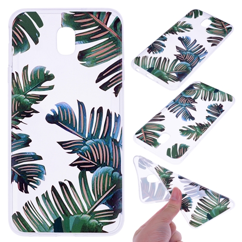 

For Galaxy J3 (2018) Coloured Drawing Pattern Highly Transparent TPU Protective Case(Banana Leaf)