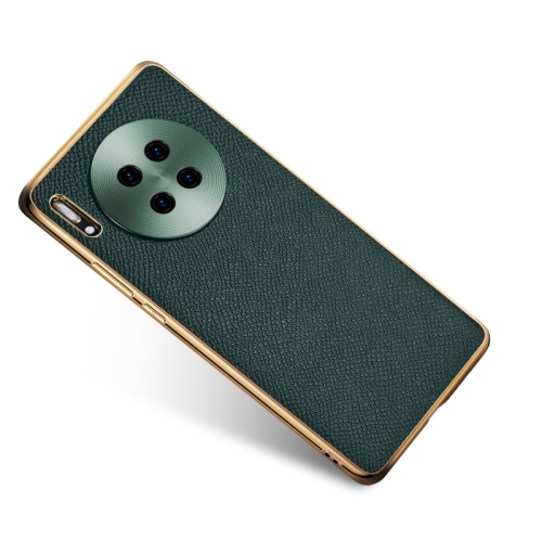 

Cowhide Palmprint Shockproof Precise Hole Protective Case For Huawei Mate 30 Pro(Green)
