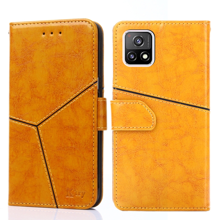 

For vivo Y52S 5G Geometric Stitching Horizontal Flip TPU + PU Leather Case with Holder & Card Slots & Wallet(Yellow)
