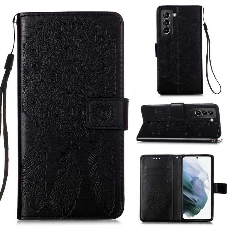 

For Samsung Galaxy S21+ 5G Dream Catcher Printing Horizontal Flip Leather Case with Holder & Card Slots & Wallet & Lanyard(Black)