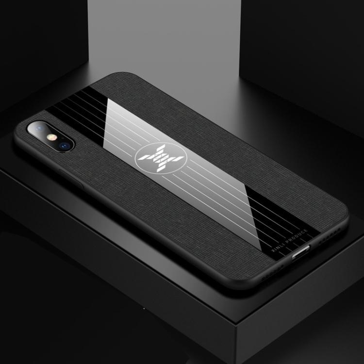 

For iPhone X / XS XINLI Stitching Cloth Texture Shockproof TPU Protective Case(Black)