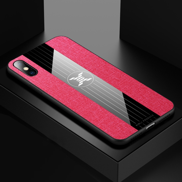 

For iPhone XS Max XINLI Stitching Cloth Texture Shockproof TPU Protective Case(Red)