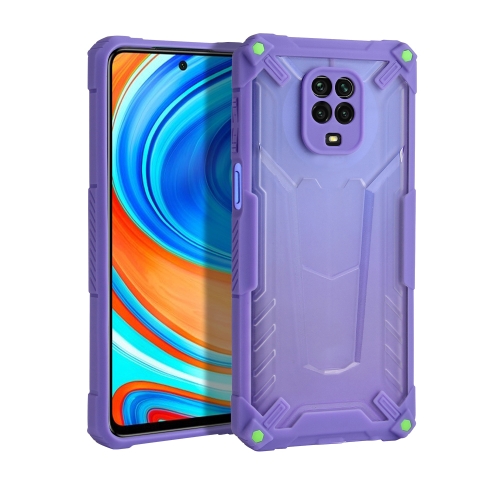 

For Xiaomi Redmi Note 9S Four-corner Airbag Shockproof TPU + Semi Transparent PC Case(Purple)