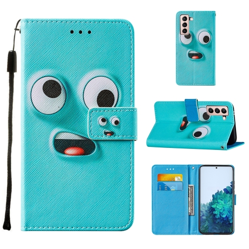 

For Samsung Galaxy S21+ 5G Cross Texture Painting Pattern Horizontal Flip Leather Case with Holder & Card Slots & Wallet & Lanyard(Big-eye Monster)