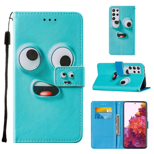 

For Samsung Galaxy S21 Ultra 5G Cross Texture Painting Pattern Horizontal Flip Leather Case with Holder & Card Slots & Wallet & Lanyard(Big-eye Monster)
