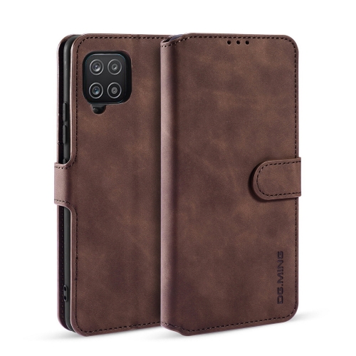 

For samsung Galaxy A12 DG.MING Retro Oil Side Horizontal Flip Leather Case with Holder & Card Slots & Wallet(coffee)