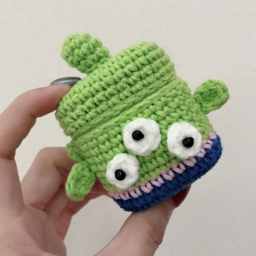

Knitted Cute Cartoon Plush Doll Protective Case for Apple AirPods 1/2, Pattern:Monster