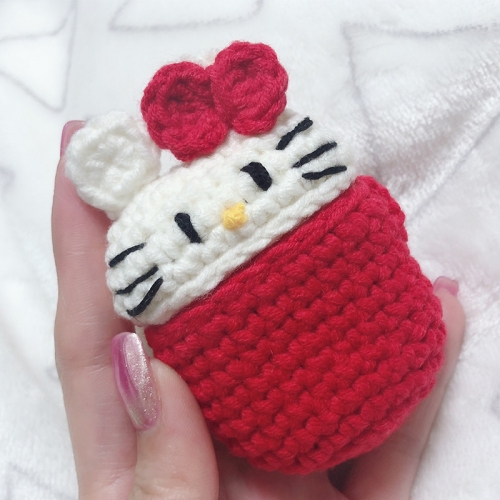 

Knitted Cute Cartoon Plush Doll Protective Case for Apple AirPods 1/2, Pattern:Cat