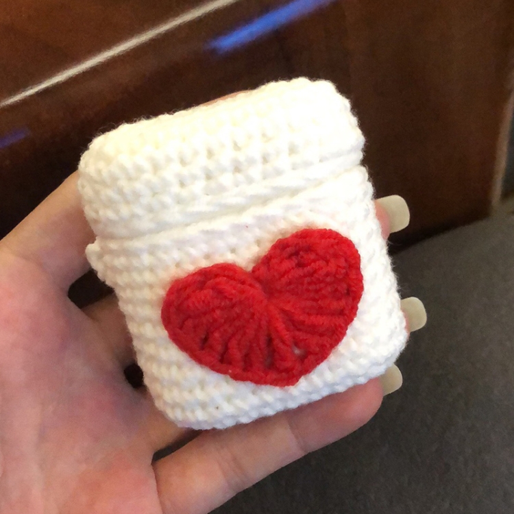 

Knitted Cute Cartoon Plush Doll Protective Case for Apple AirPods 1/2, Pattern:Love