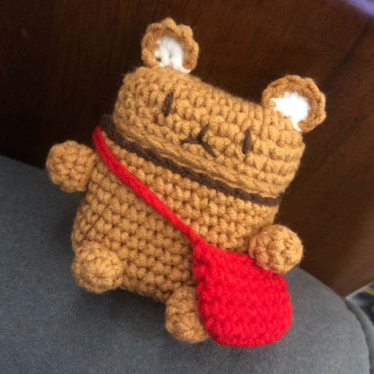 

Knitted Cute Cartoon Plush Doll Protective Case for Apple AirPods 1/2, Pattern:Brown Rabblt
