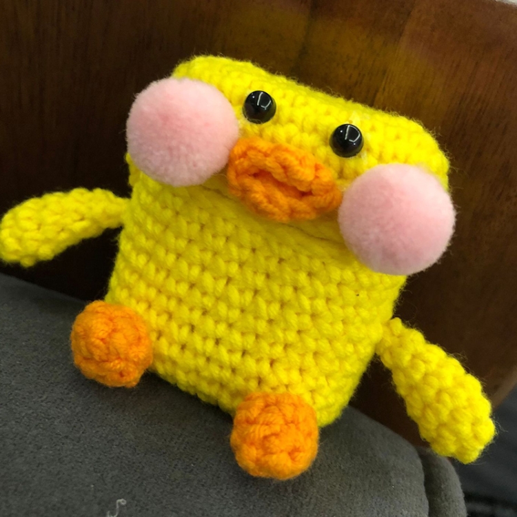 

Knitted Cute Cartoon Plush Doll Protective Case for Apple AirPods 1/2, Pattern:Duck