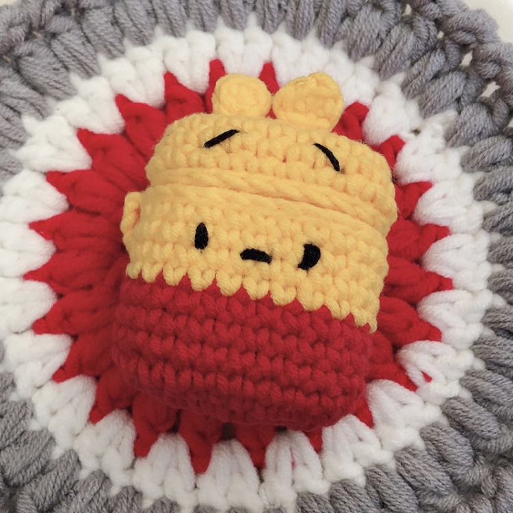 

Knitted Cute Cartoon Plush Doll Protective Case for Apple AirPods 1/2, Pattern:Yellow Bear