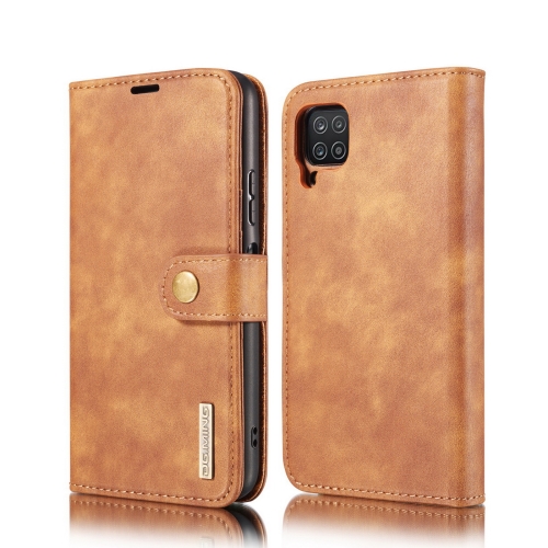 

For Samsung Galaxy A12 DG.MING Crazy Horse Texture Flip Detachable Magnetic Leather Case with Holder & Card Slots & Wallet(Brown)