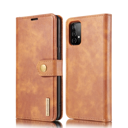 

For Samsung Galaxy A52 5G / 4G DG.MING Crazy Horse Texture Flip Detachable Magnetic Leather Case with Holder & Card Slots & Wallet(Brown)