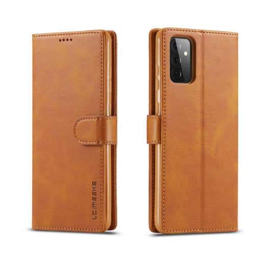 

For Samsung Galaxy A72 5G / 4G LC.IMEEKE Calf Texture Horizontal Flip Leather Case with Holder & Card Slots & Wallet(Yellow)