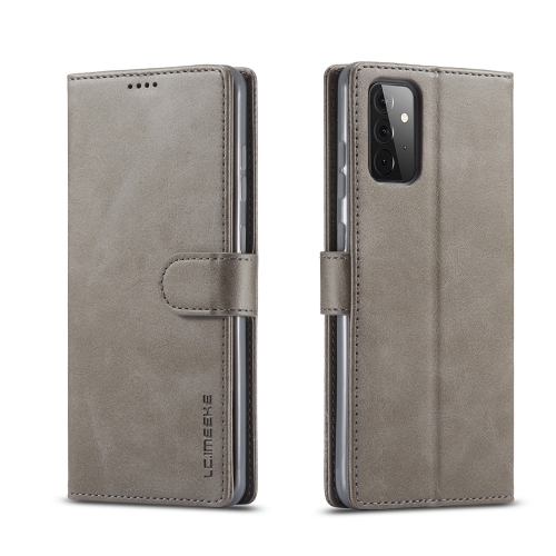 

For Samsung Galaxy A72 5G / 4G LC.IMEEKE Calf Texture Horizontal Flip Leather Case with Holder & Card Slots & Wallet(Grey)