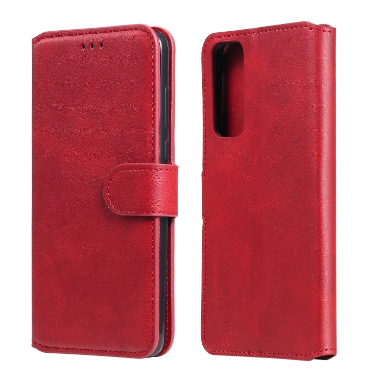 

For Huawei P Smart 2021 Classic Calf Texture PU + TPU Horizontal Flip Leather Case, with Holder & Card Slots & Wallet(Red)