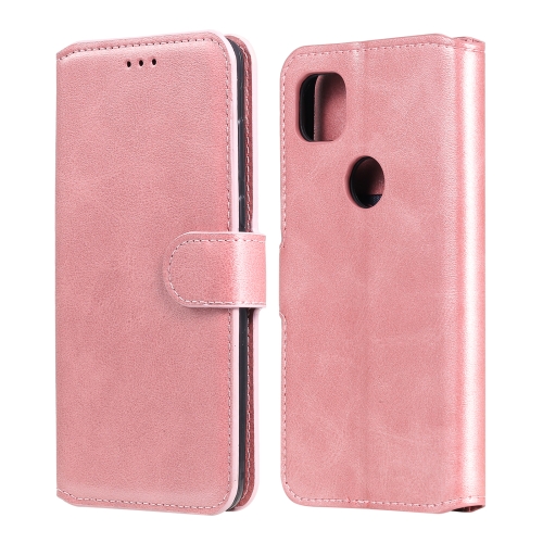 

For Google Pixel 4a Classic Calf Texture PU + TPU Horizontal Flip Leather Case, with Holder & Card Slots & Wallet(Rose Gold)