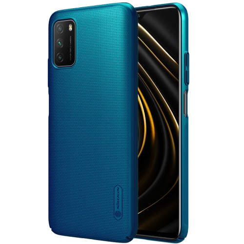 

For Xiaomi Poco M3 NILLKIN Frosted Concave-convex Texture PC Protective Case(Peacock Blue)