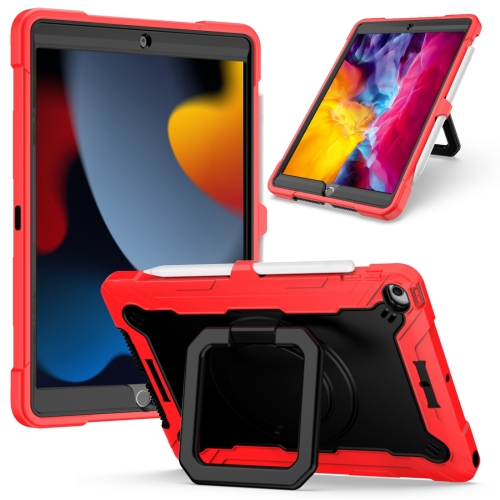 

Contrast Color Shockproof Robot Silicone + PC Case with Wristband Holder For iPad 10.2 2021 / 2020 / 2019(Red + Black)