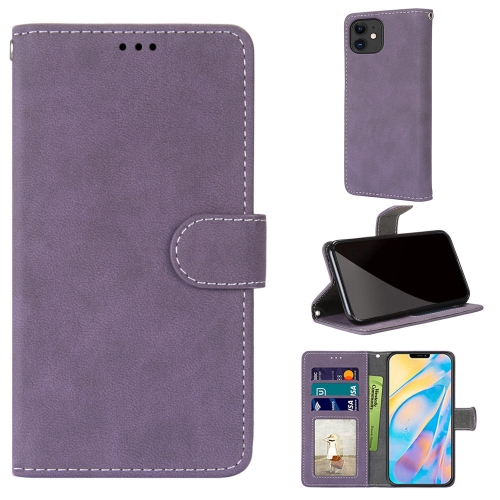 

Retro Frosted Horizontal Flip PU Leather Case with Holder & Card Slots & Wallet & Photo Frame For iPhone 12 mini(Purple)