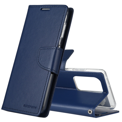 

For Samsung Galaxy S21 Ultra 5G GOOSPERY Bravo Diary Crazy Horse Texture Horizontal Flip Leather Case With Bracket & Card Slot & Wallet(Navy Blue)