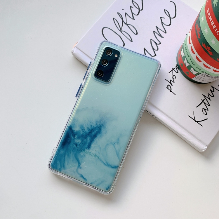 

For Samsung Galaxy S20 FE Marble Texture TPU + PC Protective Case(White Blue)