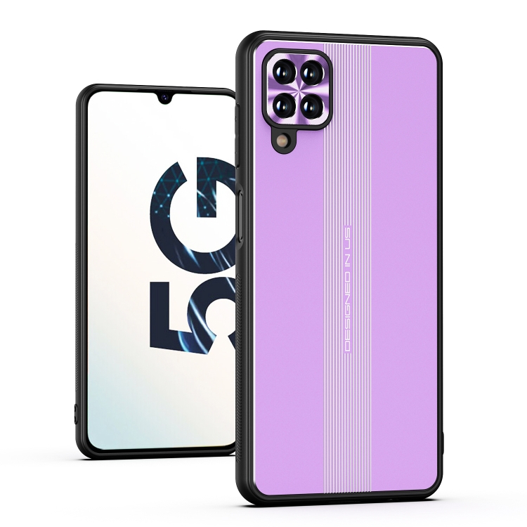 

For Samsung Galaxy A12 Jianfeng Series TPU+ Metal Shockproof Protective Case(Purple)