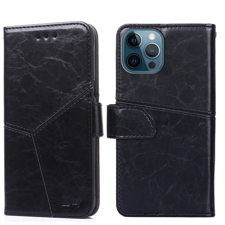 

Geometric Stitching Horizontal Flip TPU + PU Leather Case with Holder & Card Slots & Wallet For iPhone 12 Pro(Black)