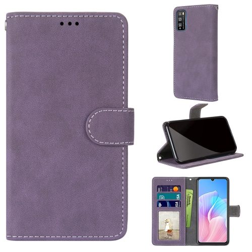 

For Huawei Enjoy Z / Enjoy 20 Pro Retro Frosted Horizontal Flip PU Leather Case with Holder & Card Slots & Wallet & Photo Frame(Purple)