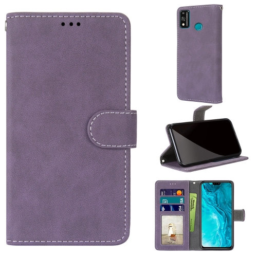 

For Huawei Honor 9X Lite Retro Frosted Horizontal Flip PU Leather Case with Holder & Card Slots & Wallet & Photo Frame(Purple)