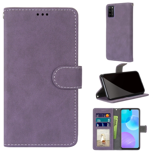 

For Huawei Honor 30 Lite Retro Frosted Horizontal Flip PU Leather Case with Holder & Card Slots & Wallet & Photo Frame(Purple)