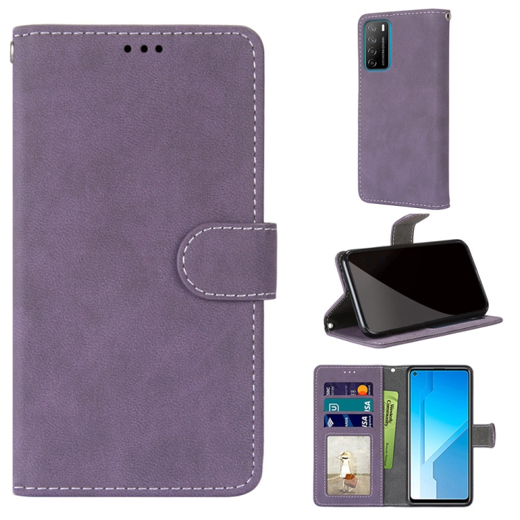 

For Huawei Honor Play4 Retro Frosted Horizontal Flip PU Leather Case with Holder & Card Slots & Wallet & Photo Frame(Purple)