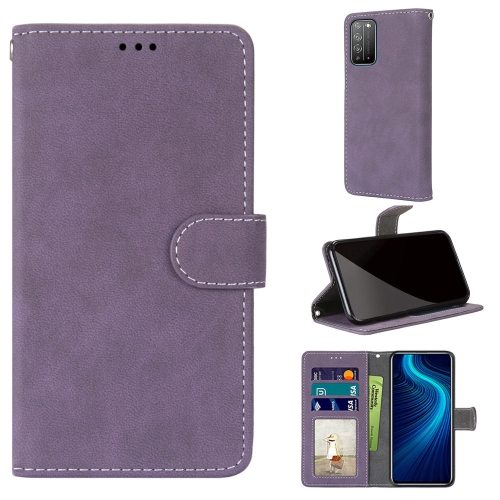 

For Huawei Honor X10 / X10 Pro Retro Frosted Horizontal Flip PU Leather Case with Holder & Card Slots & Wallet & Photo Frame(Purple)