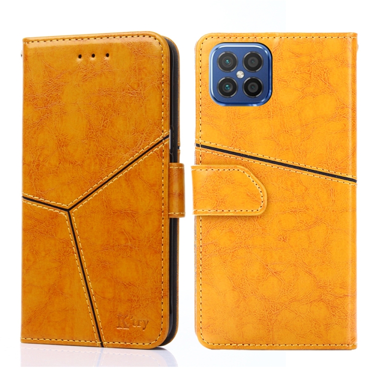 

For Huawei nova 8 SE Geometric Stitching Horizontal Flip TPU + PU Leather Case with Holder & Card Slots & Wallet(Yellow)