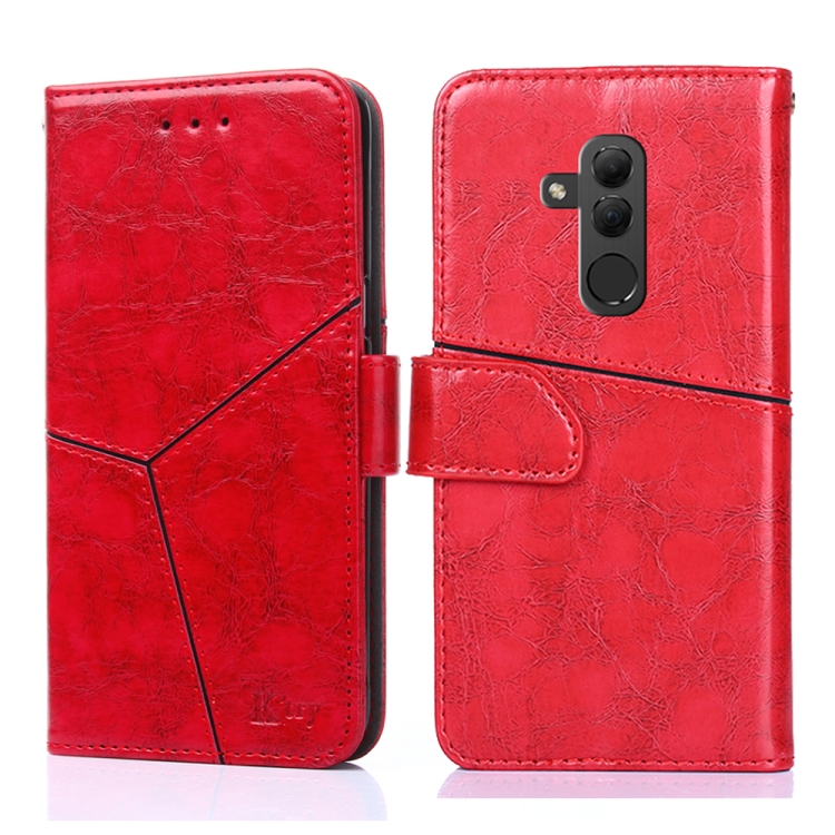 

For Huawei Mate 20 lite Geometric Stitching Horizontal Flip TPU + PU Leather Case with Holder & Card Slots & Wallet(Red)