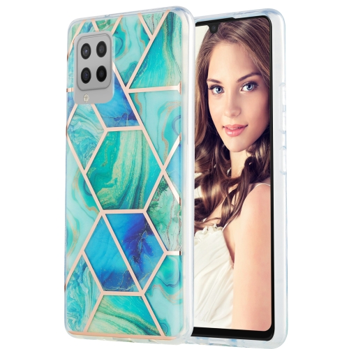 

Samsung Galaxy A42 5G 3D Electroplating Marble Pattern TPU Protective Case(Green)