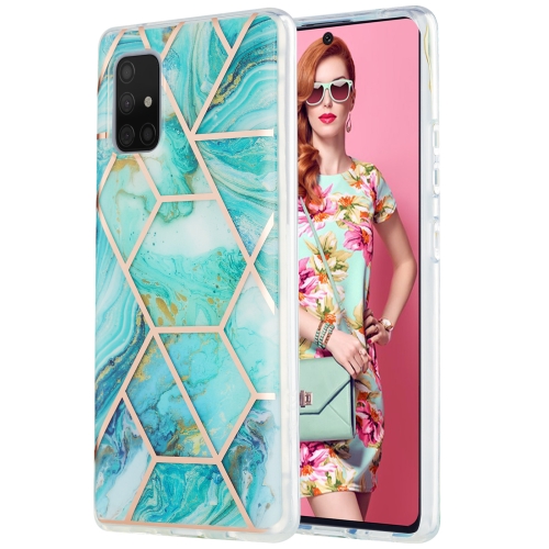 

For Samsung Galaxy A71 5G 3D Electroplating Marble Pattern TPU Protective Case(Blue)