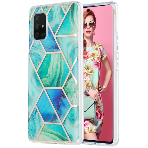 

For Samsung Galaxy A71 5G 3D Electroplating Marble Pattern TPU Protective Case(Green)