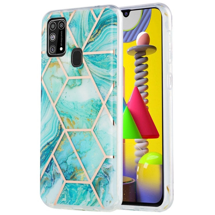

For Samsung Galaxy M31 3D Electroplating Marble Pattern TPU Protective Case(Blue)